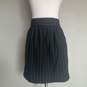 Alice + Olivia Employed Black White Wool Carrier Striped Mini Office Skirt